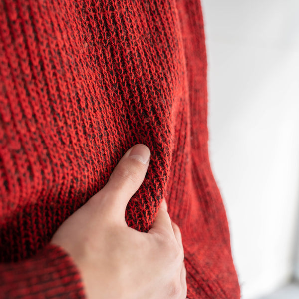 1990s red based short length knit