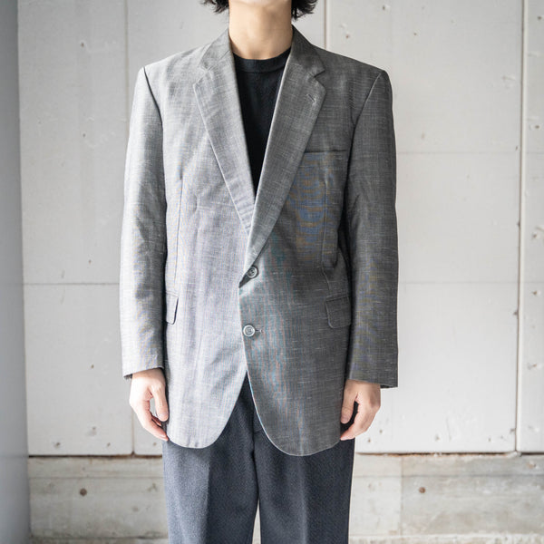 1970-80s Japan vintage gray tailored jacket -splashed pattern-