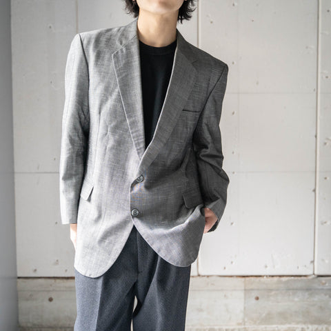 1970-80s Japan vintage gray tailored jacket -splashed pattern-