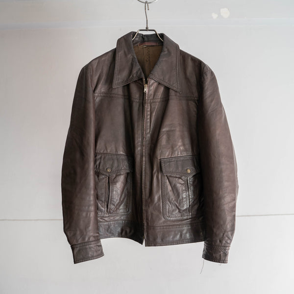 1960-70s 'McGREGOR' brown short leather jacket
