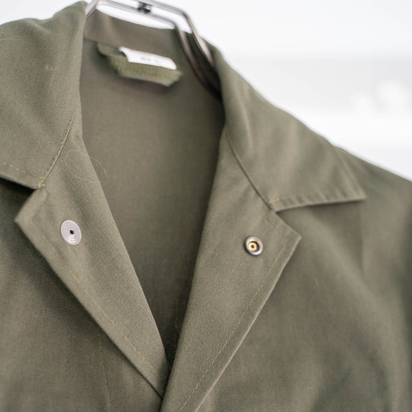 1990s Belgium military dark green shirt jacket "dead stock" -button type-