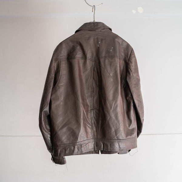 1960-70s 'McGREGOR' brown short leather jacket