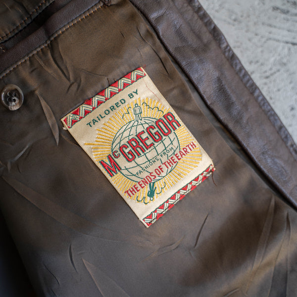 1960-70s 'McGREGOR' brown short leather jacket