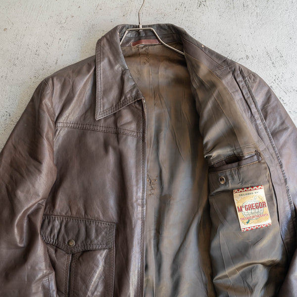 1960-70s 'McGREGOR' brown short leather jacket