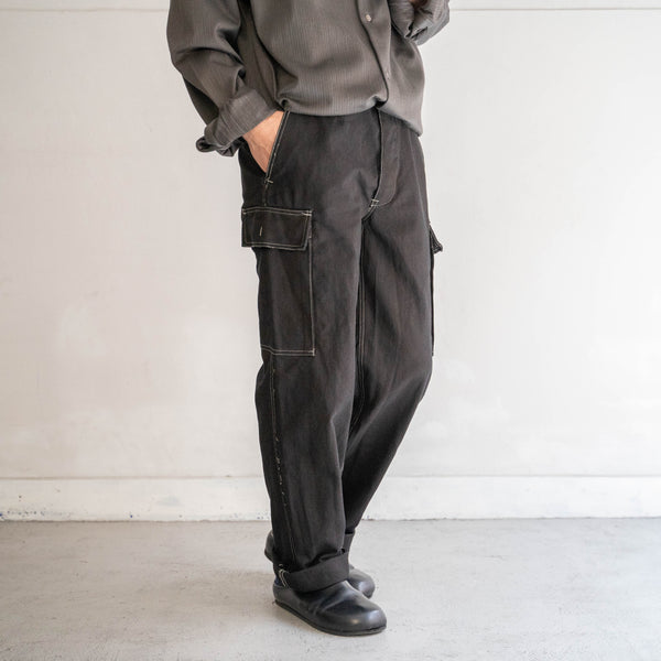 1990s German military cotton cargo pants 'dead stock' -black dyed-