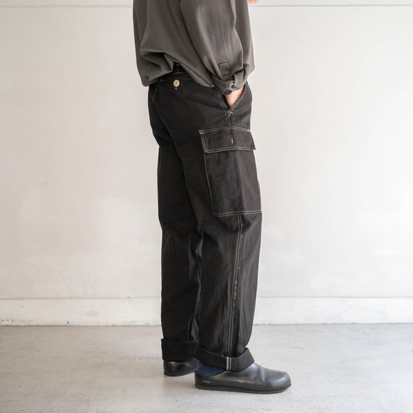 1990s German military cotton cargo pants 'dead stock' -black dyed-