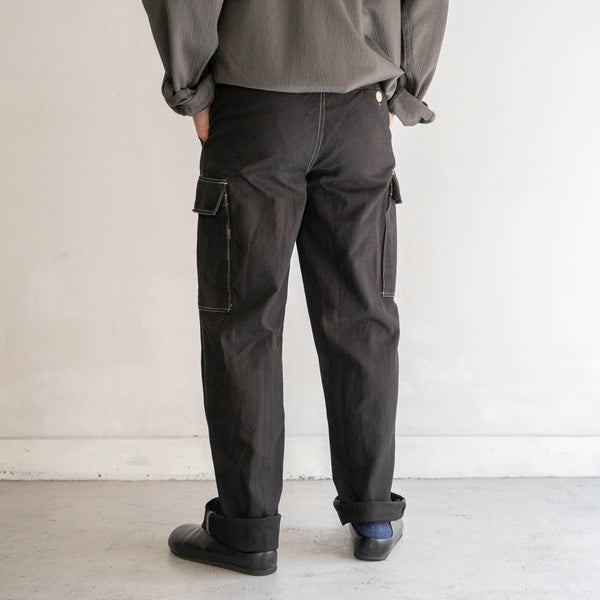 1990s German military cotton cargo pants 'dead stock' -black dyed-