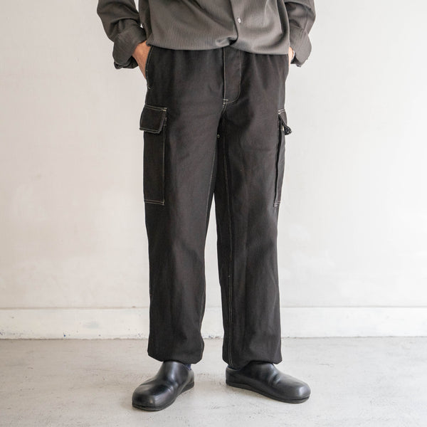 1990s German military cotton cargo pants 'dead stock' -black dyed-