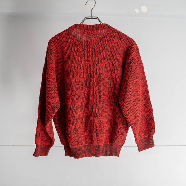 1990s red based short length knit
