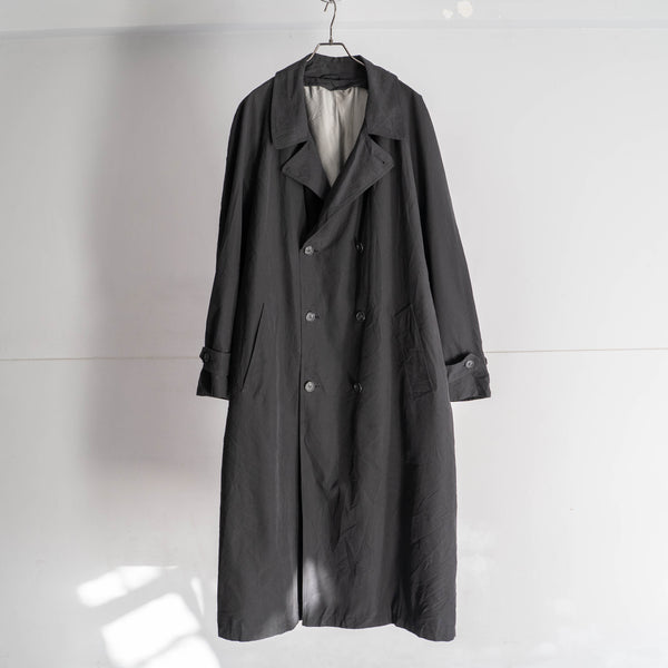 1990s black trench coat -super long length-