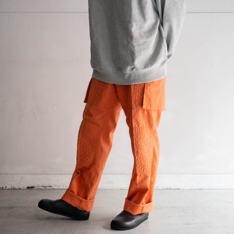 1980-90s Japan vintage fire man? orange color cargo pants