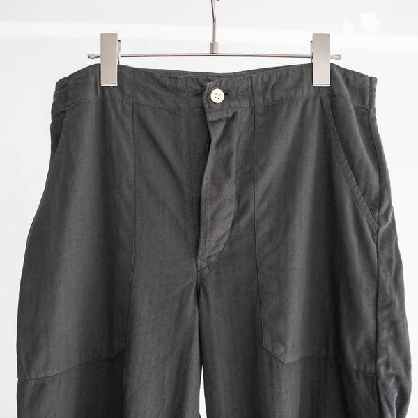 1980-90s Czech military cotton herringbone easy pants -with draw cord- "over dyed"