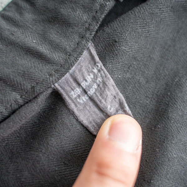 1980-90s Czech military cotton herringbone easy pants -with draw cord- "over dyed"