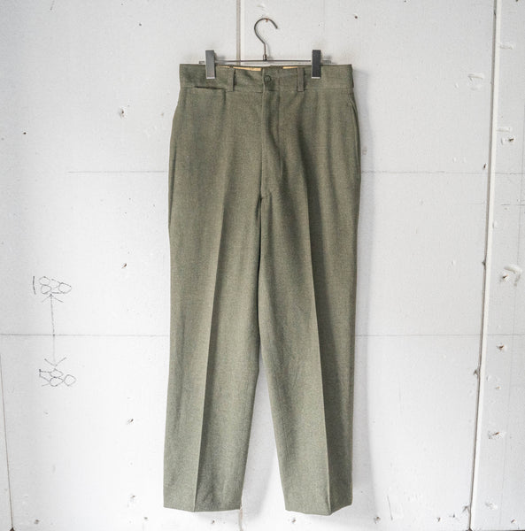 around 1960s US? military khaki brown color center press wool dress pants 'dead stock'