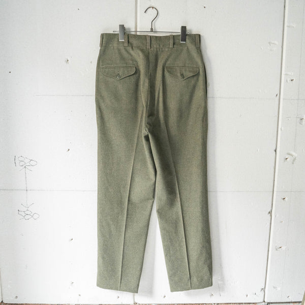 around 1960s US? military khaki brown color center press wool dress pants 'dead stock'