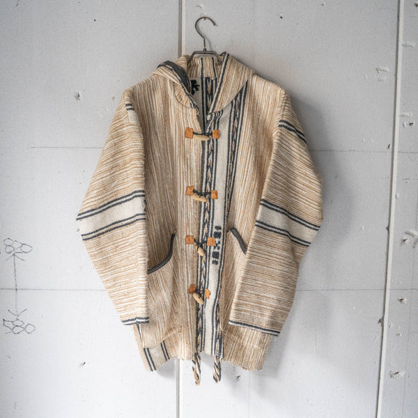 around 1990s ethnic design toggle button parka