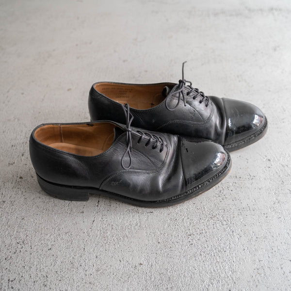 00-10s British military black color straight tip leather shoes -leather sole-