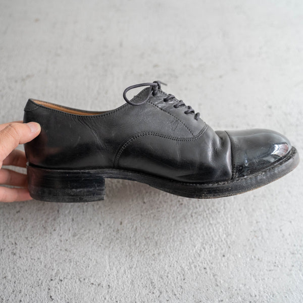 00-10s British military black color straight tip leather shoes -leather sole-