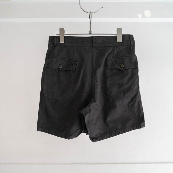 1970s Italian military two tuck chino shorts -black dyed- 'dead stock'