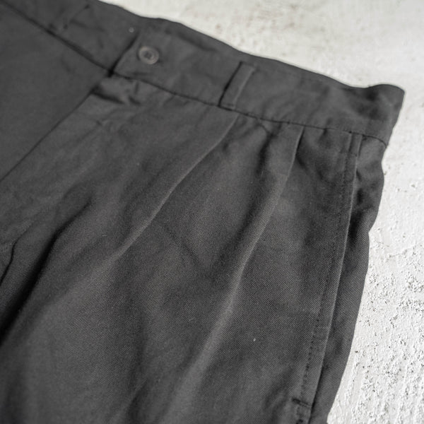 1970s Italian military two tuck chino shorts -black dyed- 'dead stock'