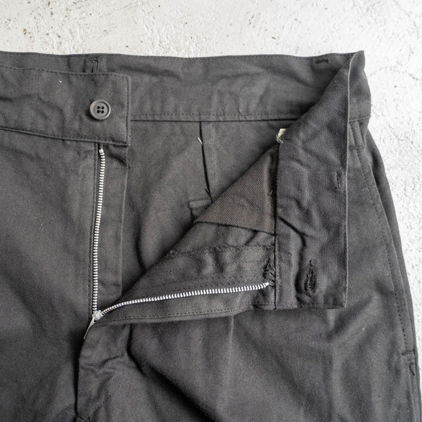1970s Italian military two tuck chino shorts -black dyed- 'dead stock'