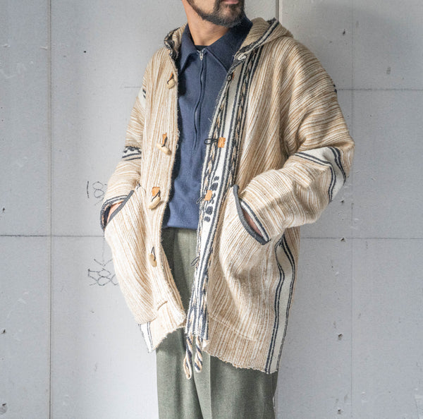 around 1990s ethnic design toggle button parka