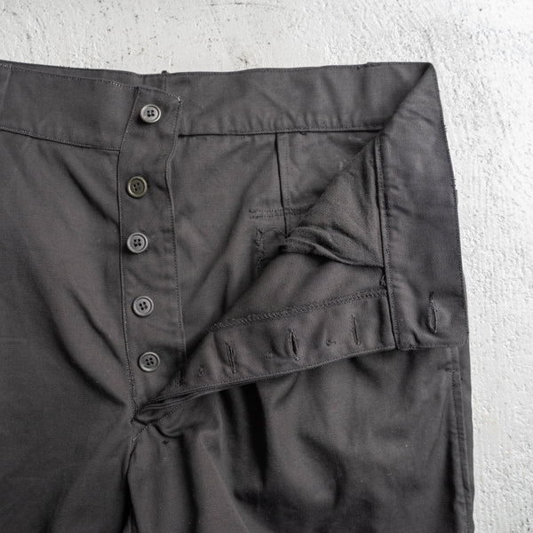 1970s Italian military two tuck chino shorts -black dyed- 'dead stock'