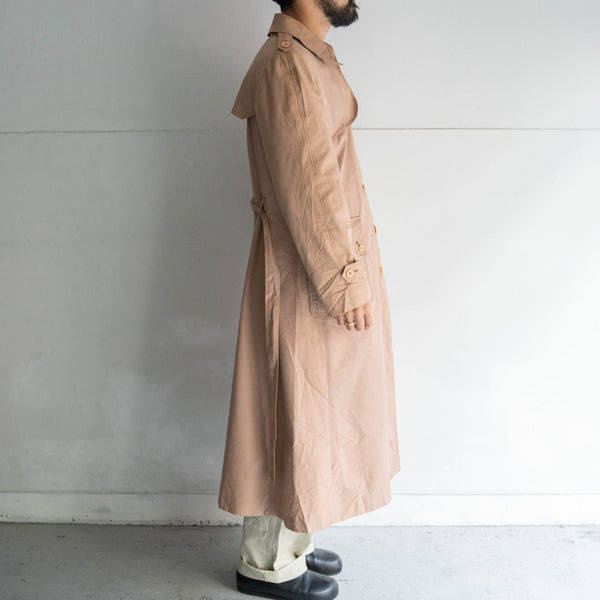 around 1980s Poland pink beige color trench coat -good details-