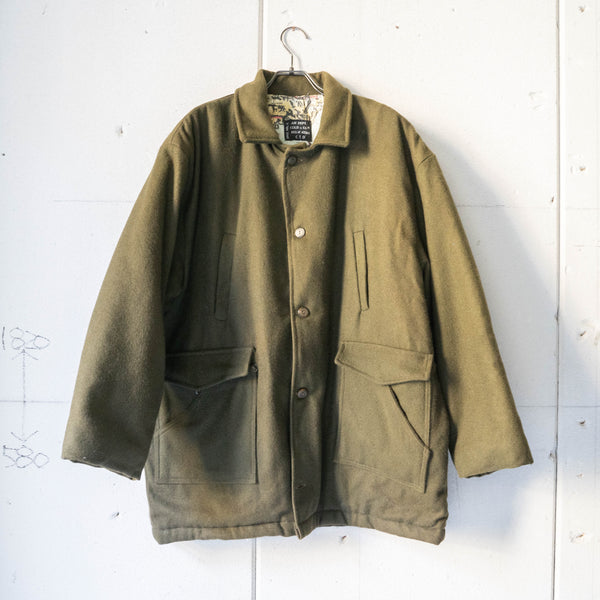 1990s USA khaki color wool half coat