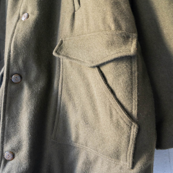 1990s USA khaki color wool half coat