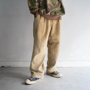 1990s beige color two tuck corduroy pants