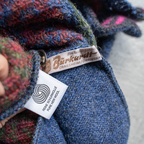 1990s all-over pattern full open knit with silver buttons