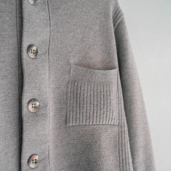 1980-90s Europe gray color full open knit jacket