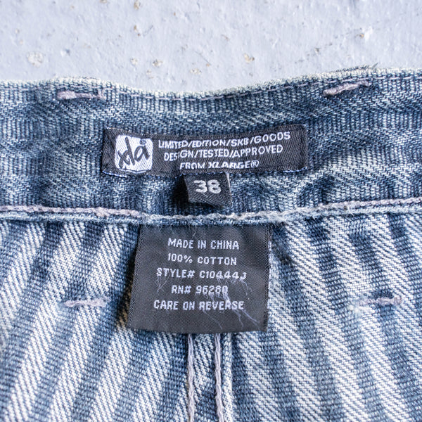 around 1990s XLARGE denim work pants -with buckle back- 'hickory fabric'