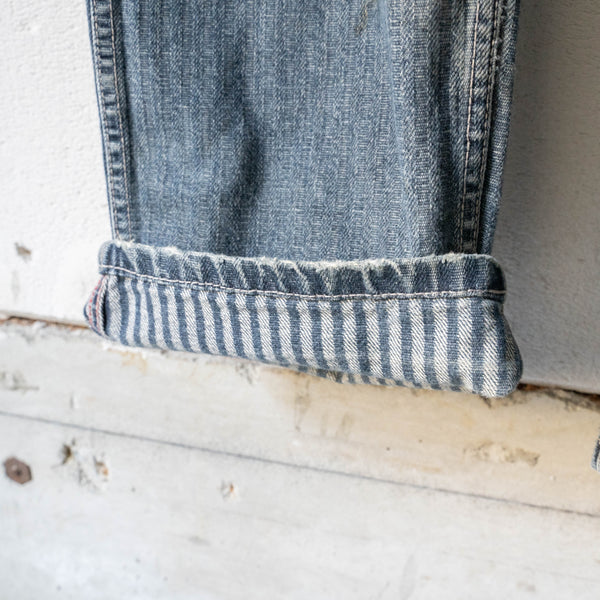 around 1990s XLARGE denim work pants -with buckle back- 'hickory fabric'