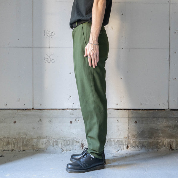 1970s Swedish military wool × poly work pants -with foot strap 'dead stock'