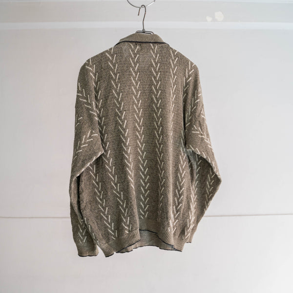 1980-90s Italy khaki × white knit polo