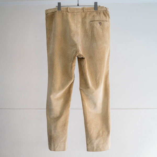 1990s beige color two tuck corduroy pants