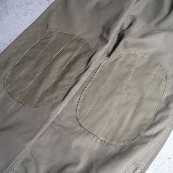 1980s Italian military khaki color parachute pants -hem zip-