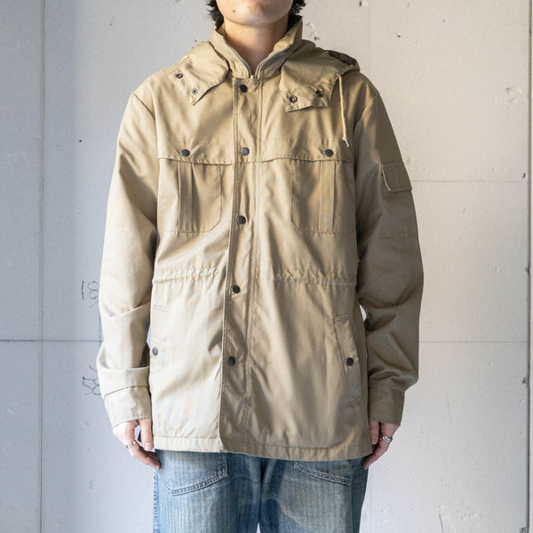 around 1980s Germany beige color 4 pockets jacket -removable hood-