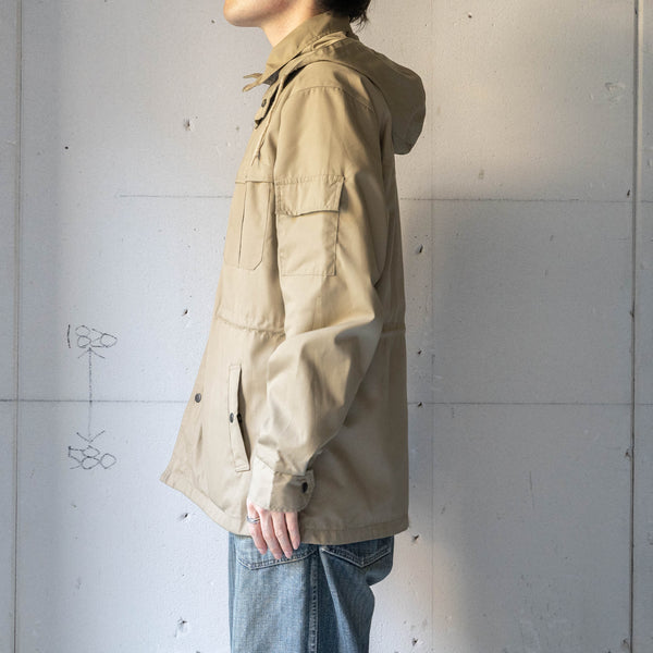 around 1980s Germany beige color 4 pockets jacket -removable hood-