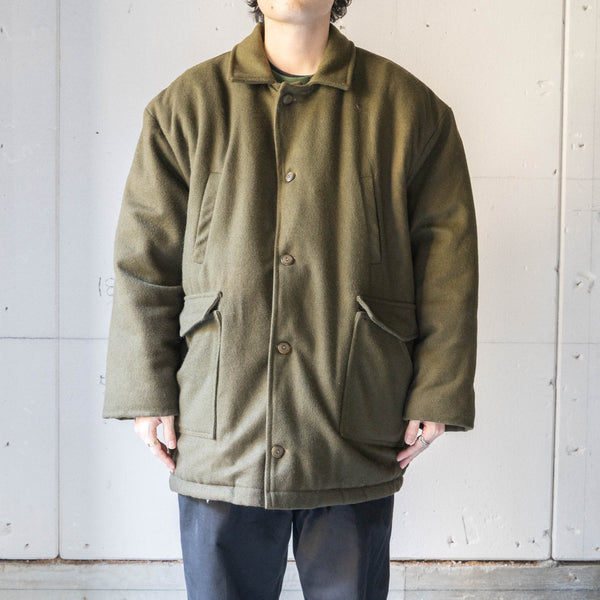 1990s USA khaki color wool half coat