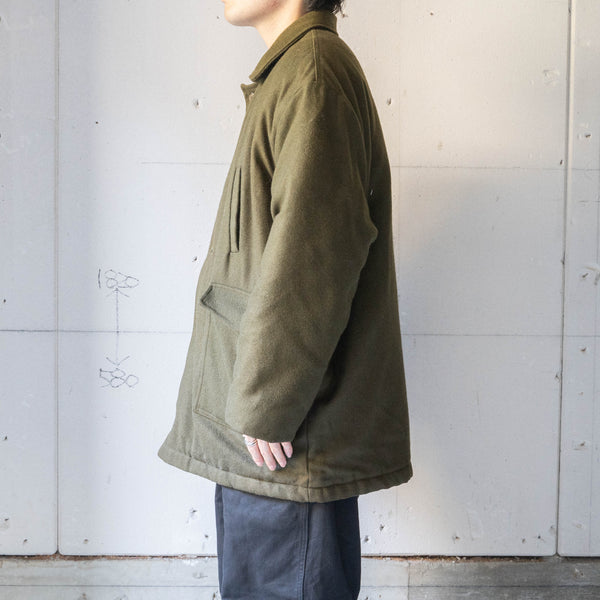 1990s USA khaki color wool half coat