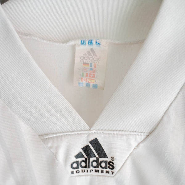 around 1980s 'adidas' white × red V neck game shirt