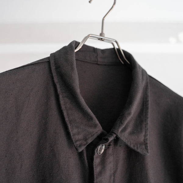 around 1960s France cotton twill work jacket -black dyed- 'dead stock' -2