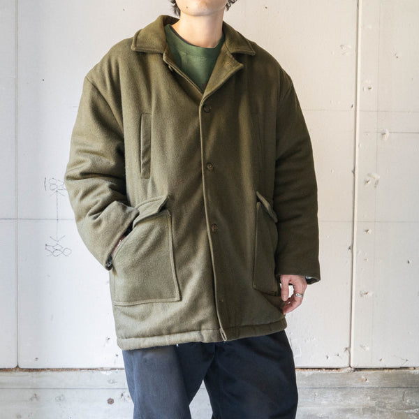 1990s USA khaki color wool half coat