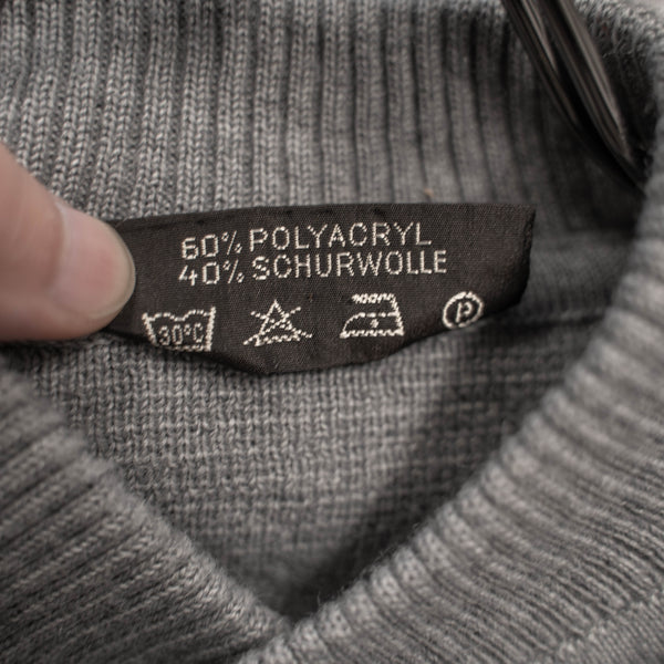 1980-90s Europe gray color full open knit jacket