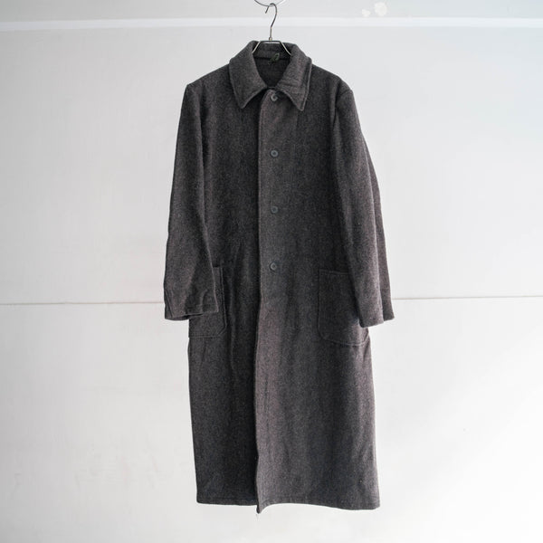 1950-60s Bulgarian military dark gray wool coat 'dead stock'