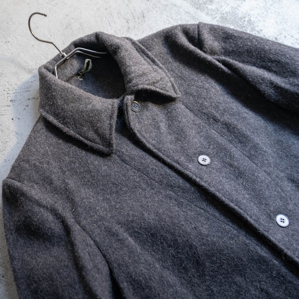 1950-60s Bulgarian military dark gray wool coat 'dead stock'