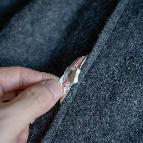 1950-60s Bulgarian military dark gray wool coat 'dead stock'